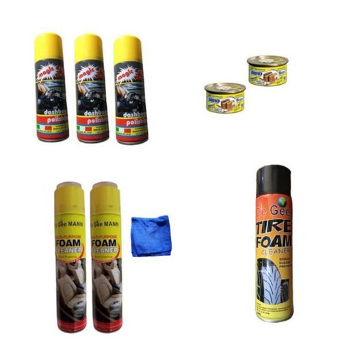 De Gee Multi-purpose Foam Cleaner X2pcs , Towel ,tire Polish And Air Freshener