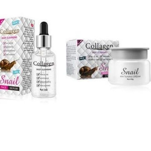 Snail Collagen Deep Cleansing Whitening Cream And Serum