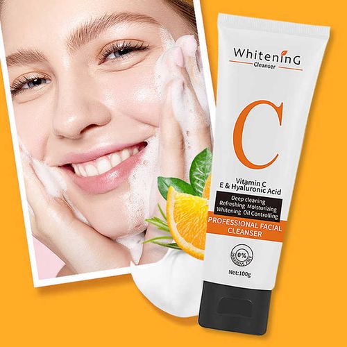 Whitening Vitamin C E & Hyaluronic Acid Professional Facial Cleanser