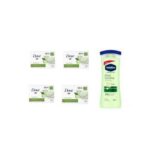 Aloe Soothe Lotion 400ml & Refreshing Soap 99g×4 Bars