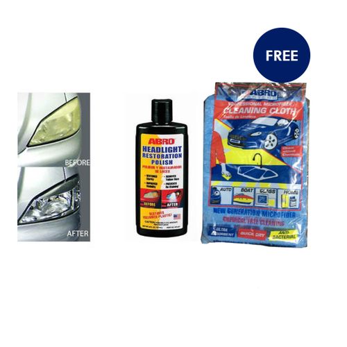 HEADLIGHT RESTORATION POLISH + ABRO CLEANING CLOTH