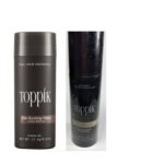 Dark Brown Hair Fibers + Black Hold Spray