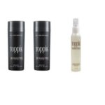2pcs Black Hair Fiber + 1 White Holding Spray