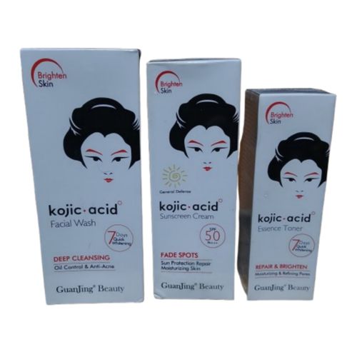 Kojic Acid Facial Wash + Sunscreen Cream & Essence Toner