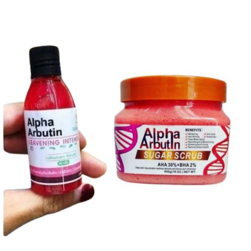 Alpha Arbutin Sugar Scrub & Leavening Intense Serum
