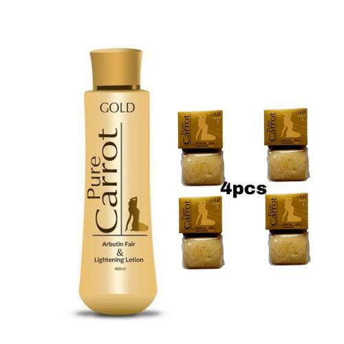 Gold Arbutin Fair And Lightening Lotion 450ml And Soap X4PCS