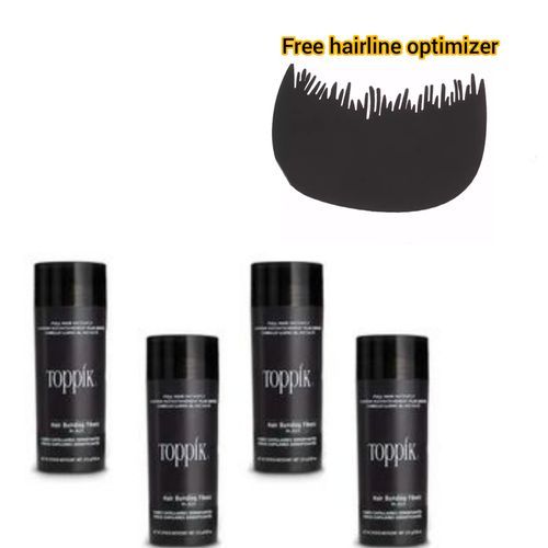 4pcs 27g Black Hair Fiber With Free Hairline Optimizer