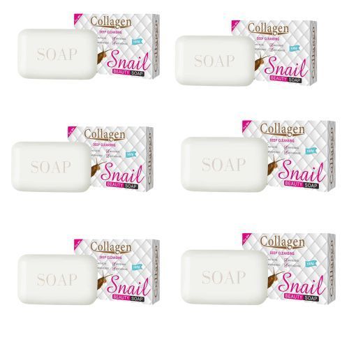 Deep Cleansing Snail Beauty Soap X6