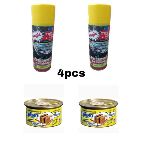 Magic Dashboard Polish And Abro Air Freshener 400ml X4pcs