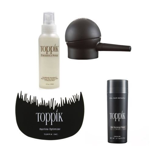 27.5g Black Hair Fiber + Milky Holding Spray + Applicator + Hairline Optimizer