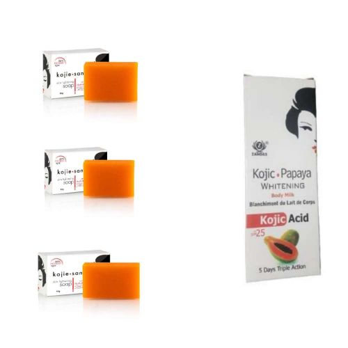 Skin Lightening Zero Pigment Soap×3 + Papaya Lotion