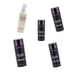 4pcs 27g Dark Brown Hair Fiber + Whitish Holding Spray