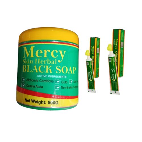 Skin Herbal Black Soap & 2pcs Mercy Ointment