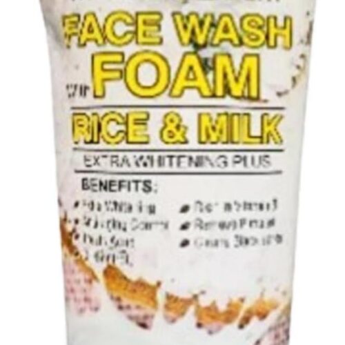 Face Wash with Foam - Rice and Milk, Extra Whitening, Anti-Aging, Rich in Vitamin B, Gentle Cleanser for Radiant Skin, 1 Pcs