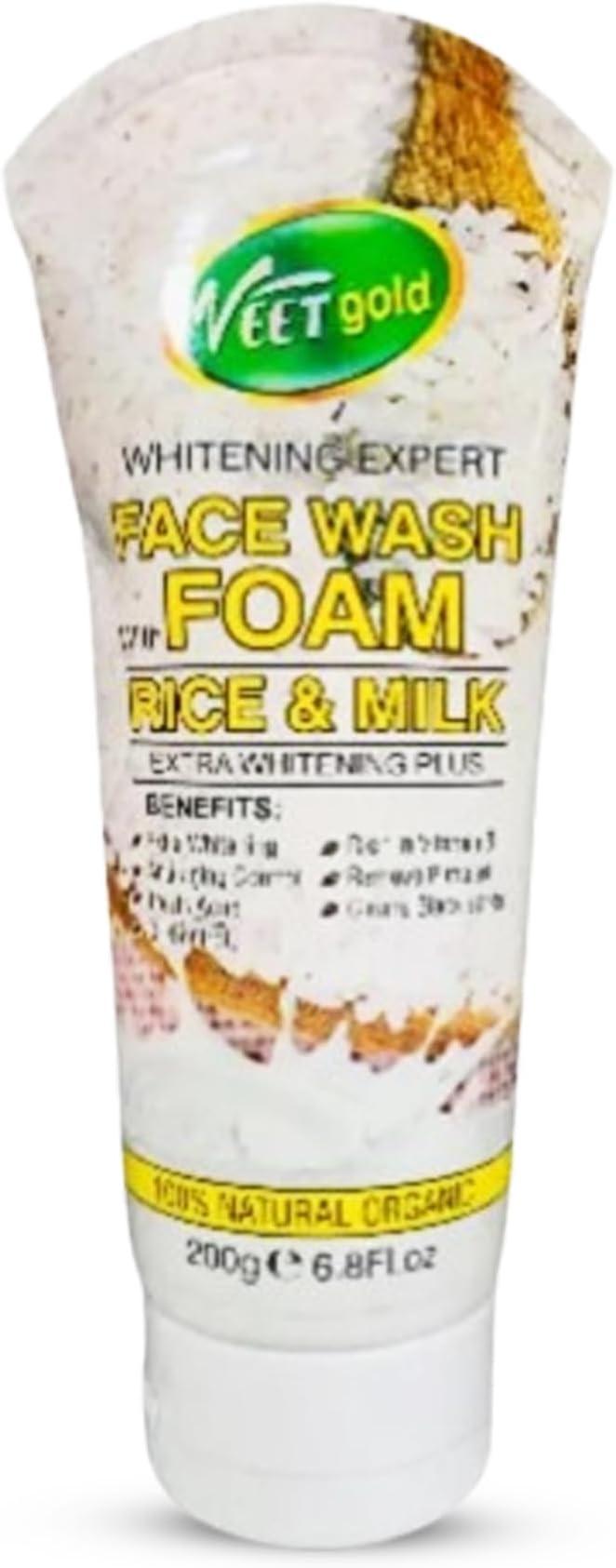 gvc.product.image_.1744974182023.4f88647a-ce35-4e5b-9828-23cb9a57a90f.jpeg Face Wash with Foam - Rice and Milk, Extra Whitening, Anti-Aging, Rich in Vitamin B, Gentle Cleanser for Radiant Skin, 1 Pcs