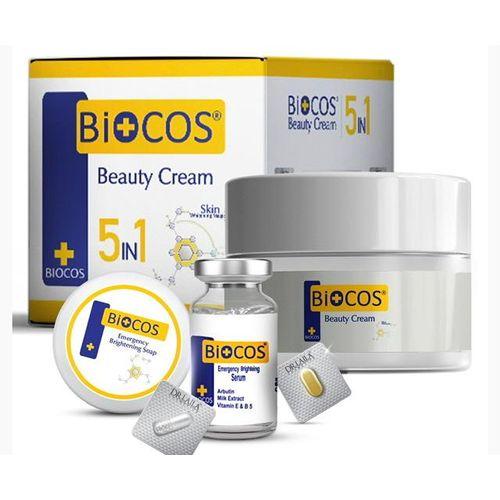 5 In-1 Beauty Cream - Anti-Aging, Brightening, And Deep Hydrating Formula Enriched With Arbutin, Vitamin E, B5, Kojic Acid, Glutathione Serum, And Beauty Soap - 26gm