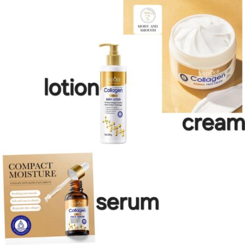 Collagen anti aging lotion + face serum + face cream