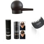Black hold spray+brown hair fiber + applicator & optimizer