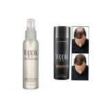 Dark brown hair fiber & Milky hold spray