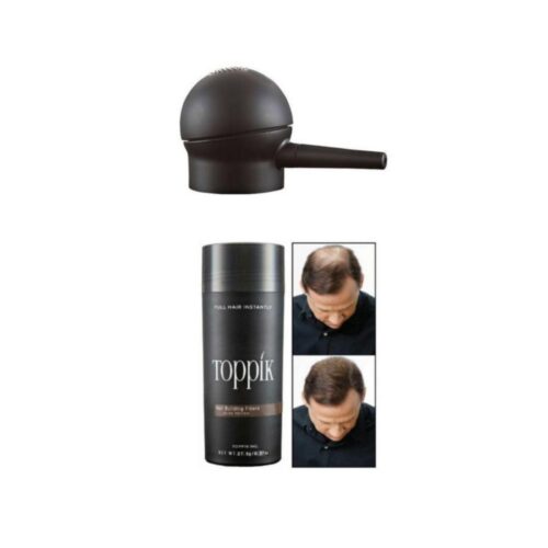 Hair fiber dark brown & applicator