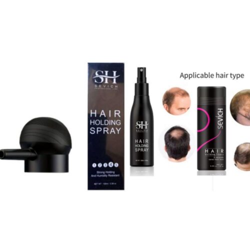 Applicator + 5sec black hair fiber & hold spray