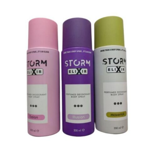 ELIXIR (fussion, illusion & maverick) Perfumed Deodorant Body Spray 200ml