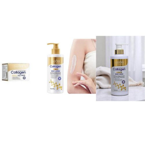 Collagen face cream + lotion & body wash