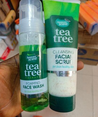 Scents Tea Tree Cleansing Facial Scrub and foaming wash