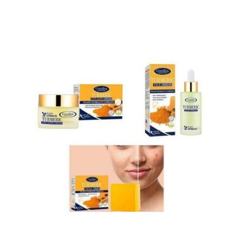 Turmeric anti aging cream, face serum & soap