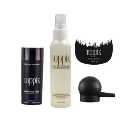 Black Hair Building Fibers + Holding Spray + Applicator & Free Hair Line Optimizer