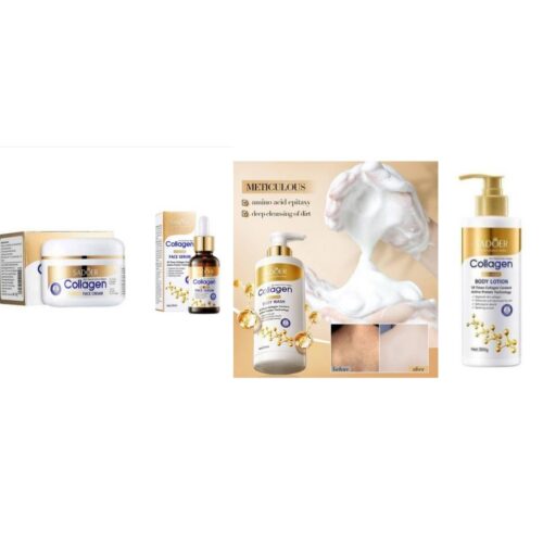 Collagen face cream + serum + body wash & lotion