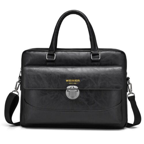 WEIXIER T616 Men Briefcase Large Capacity Document Laptop Bag(black)