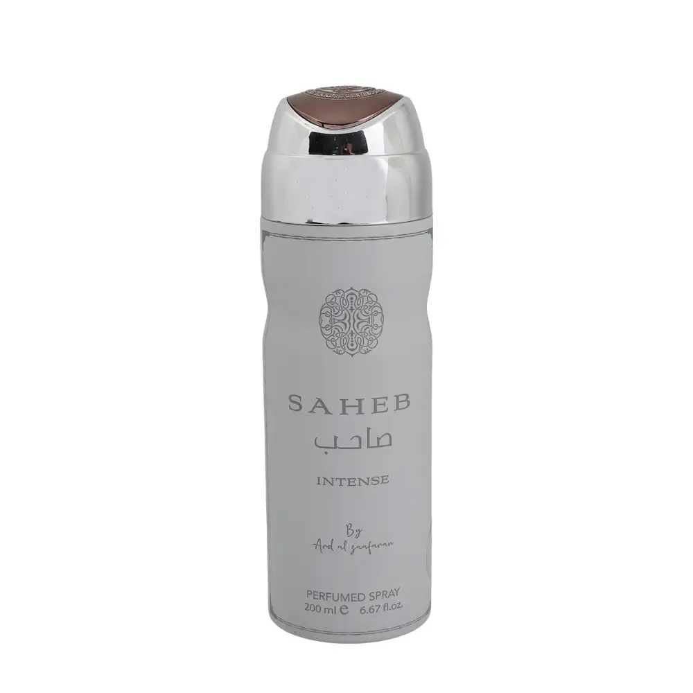saheb-intense-perfumed-body-spray-200ml-ard-al-zaafaran-silver-302 Saheb Intense Perfumed Body Spray 200ml – Ard Al Zaafaran - Image 1