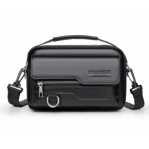 D823 Men's Bag High Quality Leather Fashion Casual Men's Shoulder Bag Zipper Waterproof Chest Bag