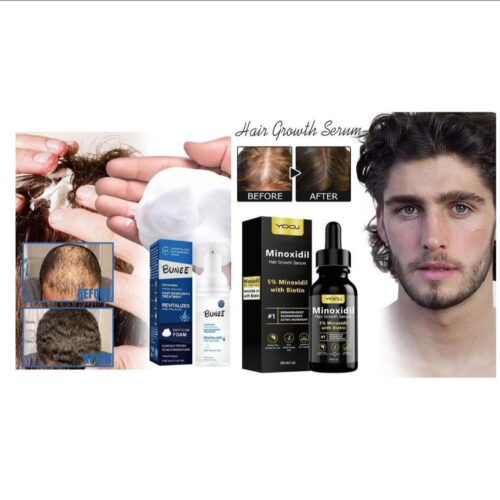 Minoxidil hair regrowth treatment foam wash & 30ml serum