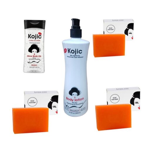 Kojic lotion + oil + 3pcs skin lightening soap