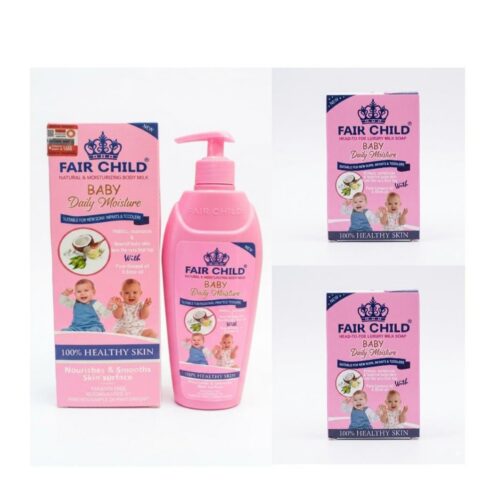 Baby daily moisture soap bar ×2 + body milk