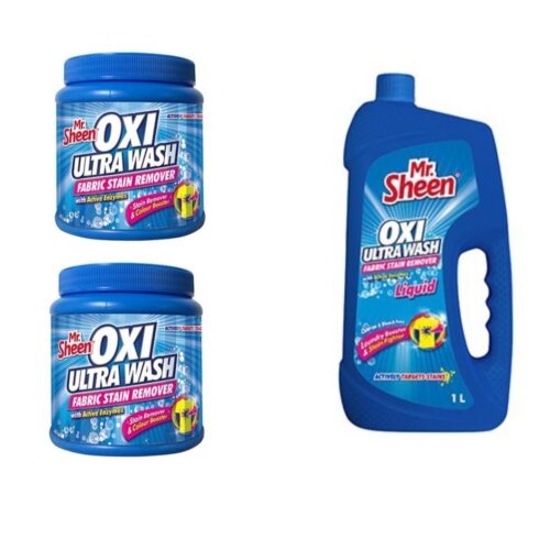 Oxi Ultra wash coloured fabric stain remover coloured cup ×2 + liquid 1L