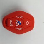 4 buttons Silicon car key fob cover red